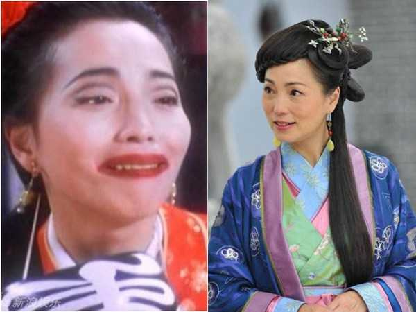 周星驰电影《唐伯虎点秋香》中饰演丑角「石榴姐」的苑琼丹,卸下浓妆其实超美。 (图/翻摄自微博)